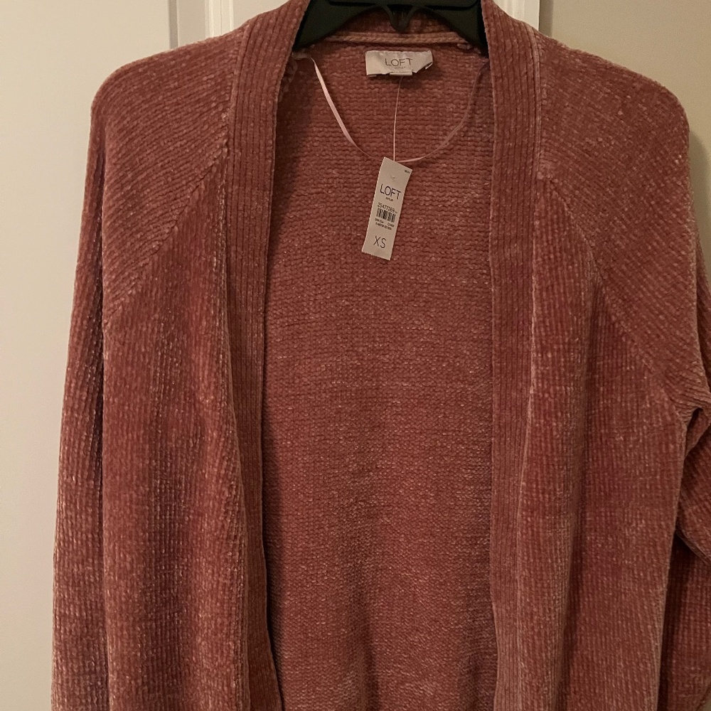 Loft Dark Blush Long Cardigan - XS